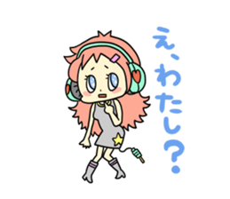 Girl wearing headphones sticker #1296463