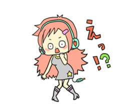 Girl wearing headphones sticker #1296464