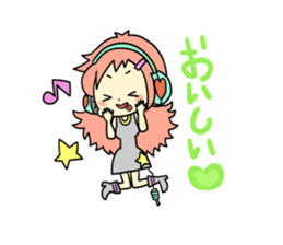Girl wearing headphones sticker #1296465