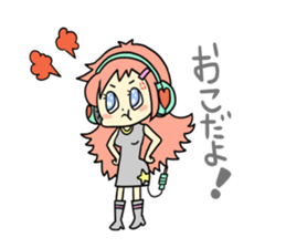 Girl wearing headphones sticker #1296466