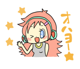 Girl wearing headphones sticker #1296467