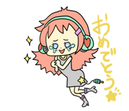 Girl wearing headphones sticker #1296468