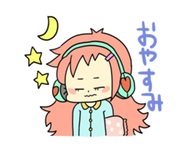 Girl wearing headphones sticker #1296469