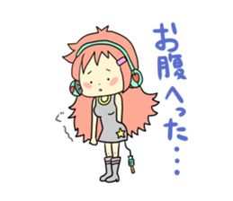 Girl wearing headphones sticker #1296470