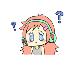 Girl wearing headphones sticker #1296472