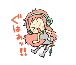 Girl wearing headphones sticker #1296473