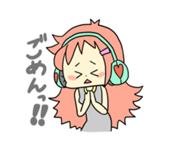 Girl wearing headphones sticker #1296474
