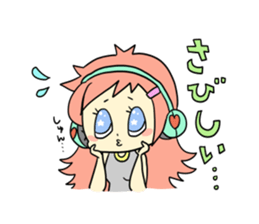 Girl wearing headphones sticker #1296475