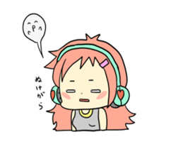 Girl wearing headphones sticker #1296482