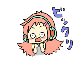 Girl wearing headphones sticker #1296484