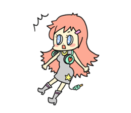 Girl wearing headphones sticker #1296485