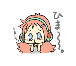 Girl wearing headphones sticker #1296486