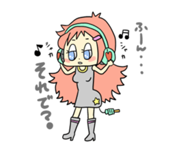 Girl wearing headphones sticker #1296487