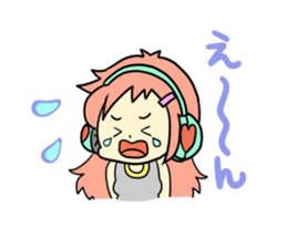 Girl wearing headphones sticker #1296488