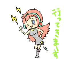 Girl wearing headphones sticker #1296492