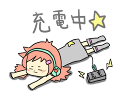 Girl wearing headphones sticker #1296493