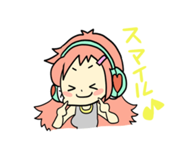 Girl wearing headphones sticker #1296494