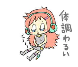 Girl wearing headphones sticker #1296495