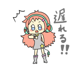 Girl wearing headphones sticker #1296496