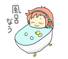 Girl wearing headphones sticker #1296497