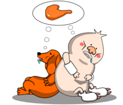 The pig Thin and the dog Fat sticker #1296845