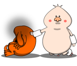 The pig Thin and the dog Fat sticker #1296856