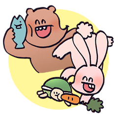 Rabbit & Bear Sticker