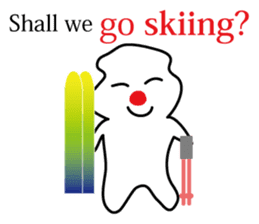 POKKUN go skiing for ski resort in Eng sticker #1309298