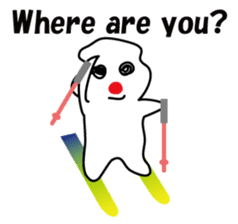 POKKUN go skiing for ski resort in Eng sticker #1309303