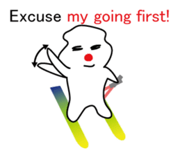 POKKUN go skiing for ski resort in Eng sticker #1309308