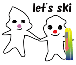 POKKUN go skiing for ski resort in Eng sticker #1309309