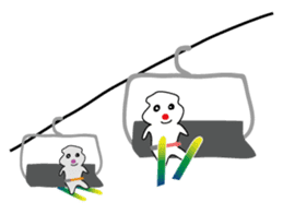 POKKUN go skiing for ski resort in Eng sticker #1309314