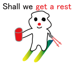 POKKUN go skiing for ski resort in Eng sticker #1309328