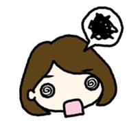 Nodding girl sticker #1309481