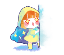 Cute girl wearing raincoat sticker #1310527