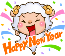 HAPPY NEW YEAR  sheep sticker #1312540