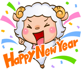 HAPPY NEW YEAR  sheep sticker #1312540