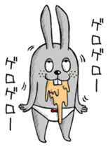 Rabbit wearing panties sticker #1313662