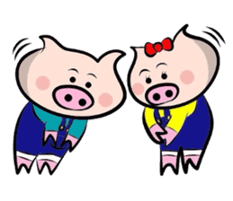 Couple of the pig 2 sticker #1314002