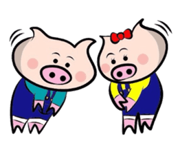 Couple of the pig 2 sticker #1314002