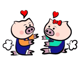 Couple of the pig 2 sticker #1314003
