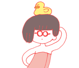 Asymmetry hairstyle girl sticker #1316302