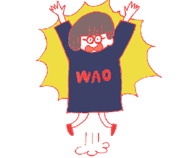 Asymmetry hairstyle girl sticker #1316306