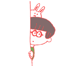 Asymmetry hairstyle girl sticker #1316324