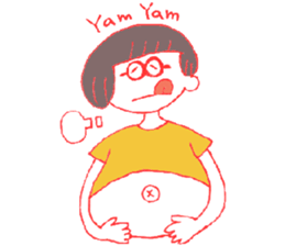 Asymmetry hairstyle girl sticker #1316329