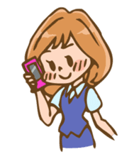 Emotional working office woman sticker #1321073