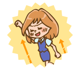 Emotional working office woman sticker #1321076