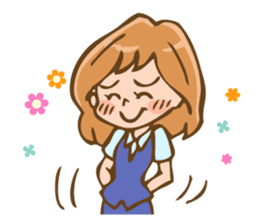 Emotional working office woman sticker #1321078