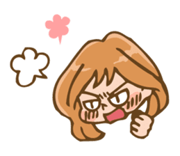 Emotional working office woman sticker #1321084