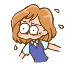 Emotional working office woman sticker #1321095